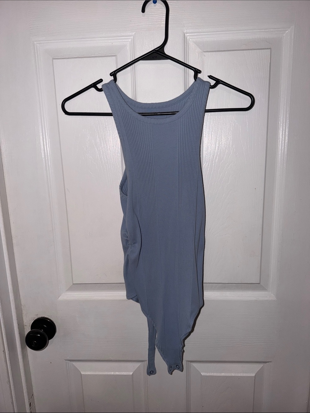aerie Ribbed Sleeveless Bodysuit in Dusty Blue